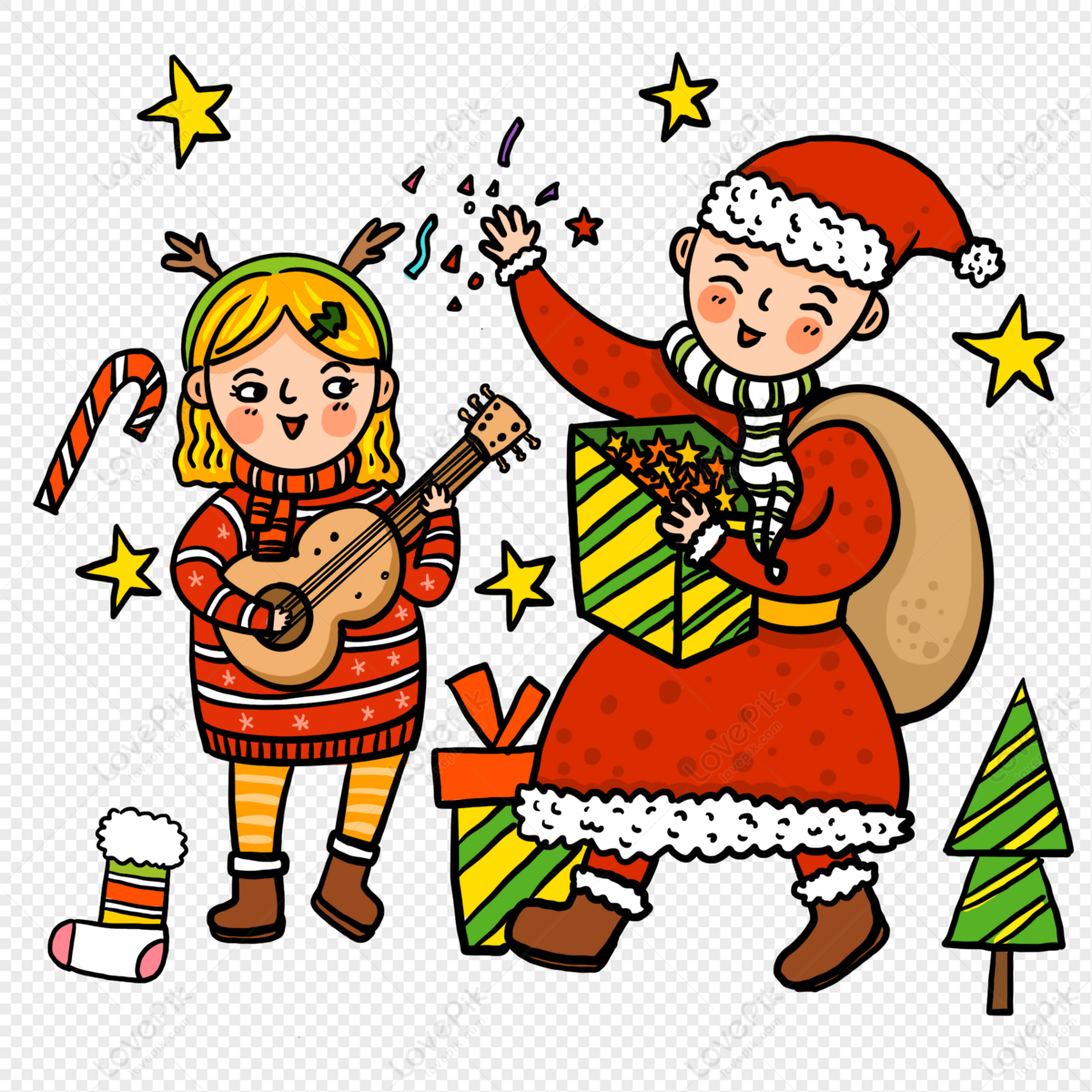 Free Vector | Merry christmas festival celebration card with santa claus