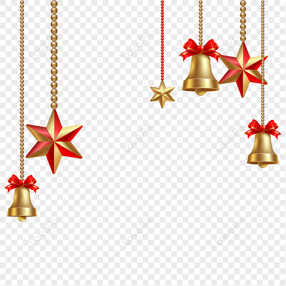 Christmas Star Bell Decoration PNG Transparent Image And Clipart ...