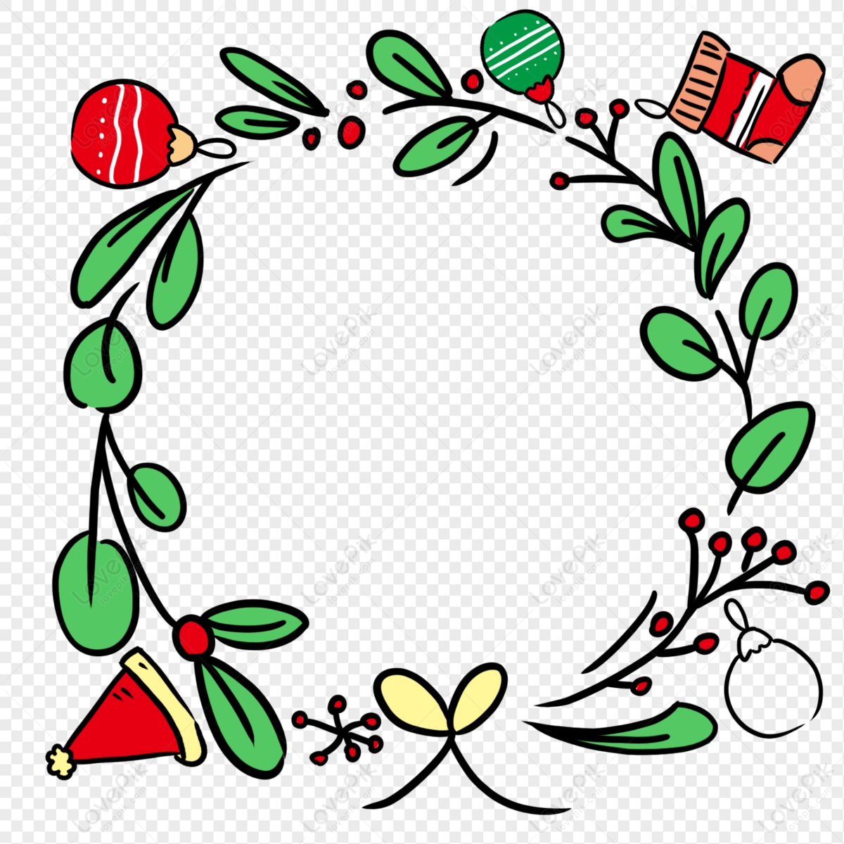 Christmas Wreath Border PNG Transparent Background And Clipart Image For  Free Download - Lovepik | 401652720