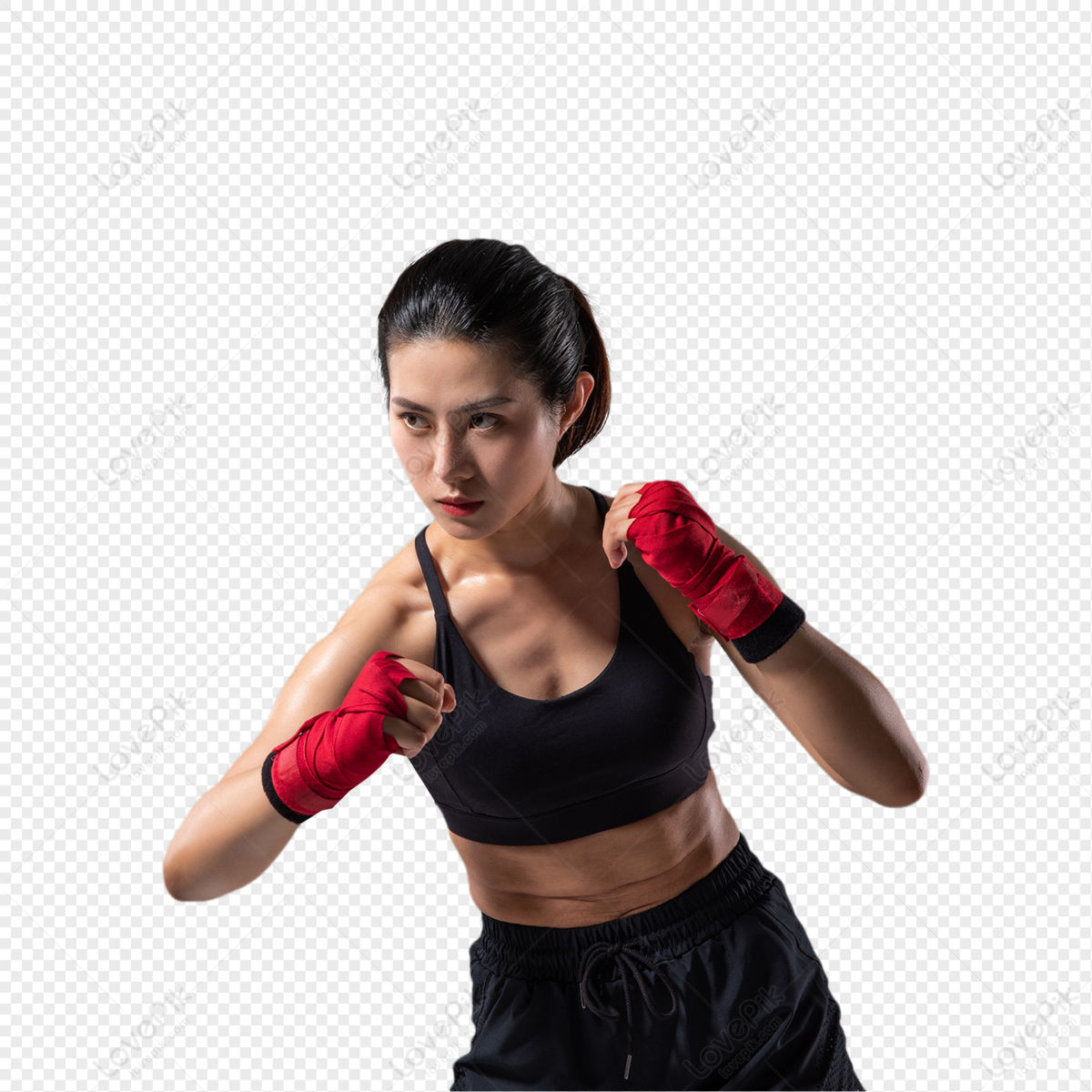 girl punching clipart