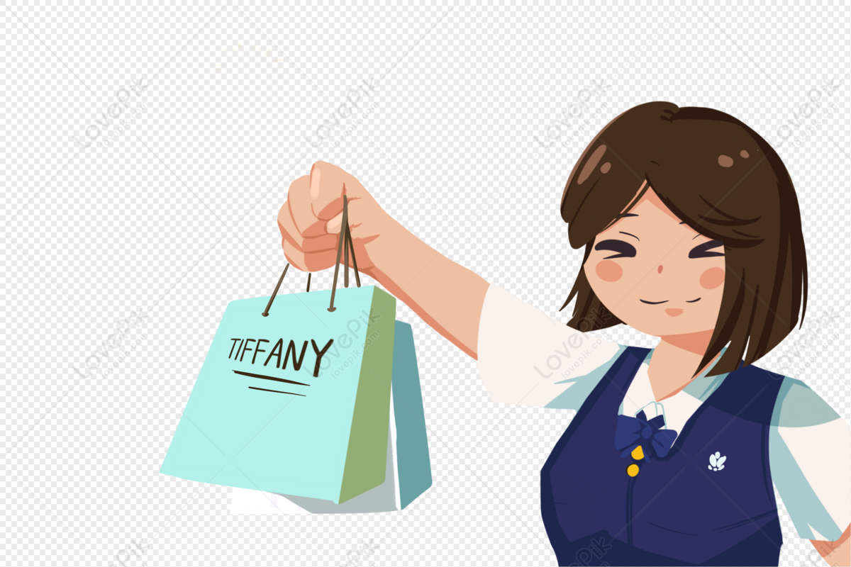 Woman is Holding Shopping Bags clipart. Free download transparent .PNG