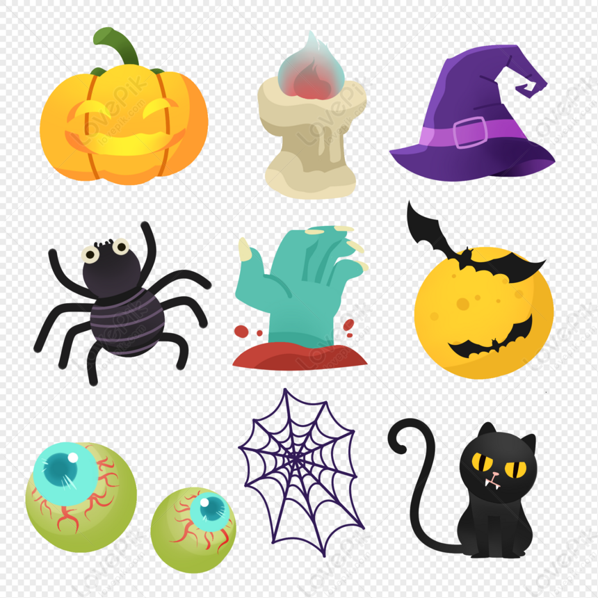 Halloween Hand Drawn Elements PNG Image And Clipart Image For Free ...