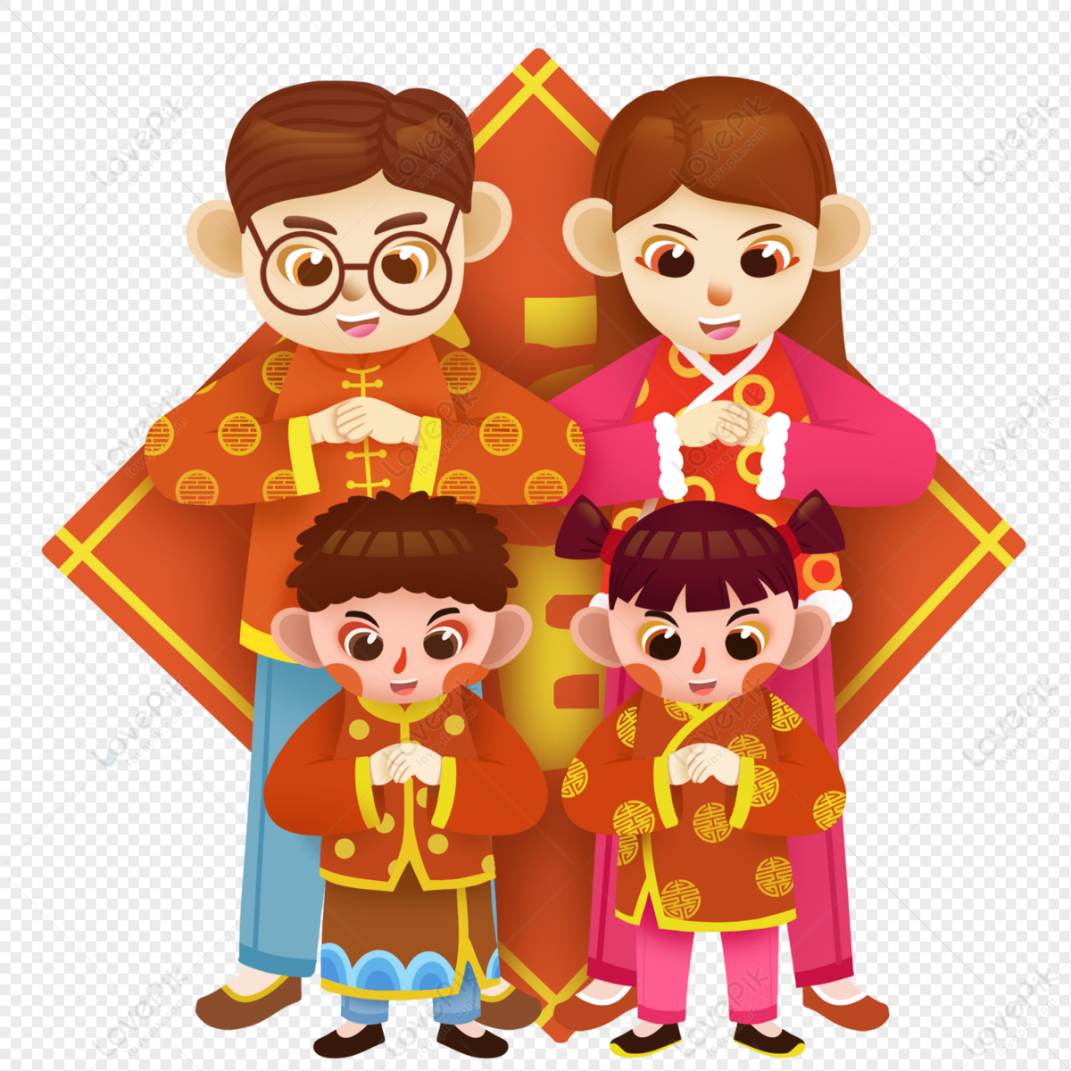 New Year Family Portrait, New Year, New Year, Spring Festival PNG Image ...