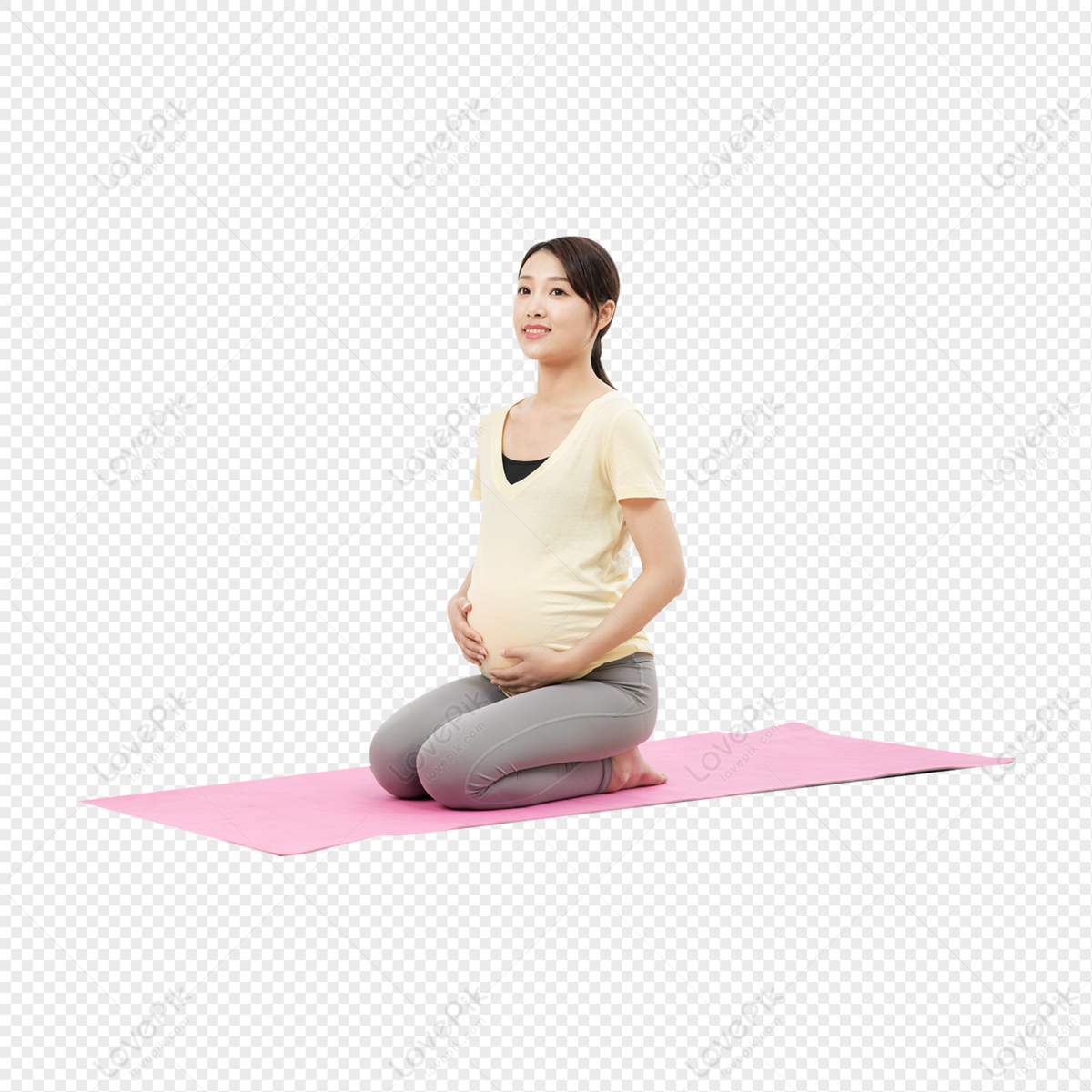 Pregnant Women Doing Yoga Exercises, Pregnant Exercise, Material