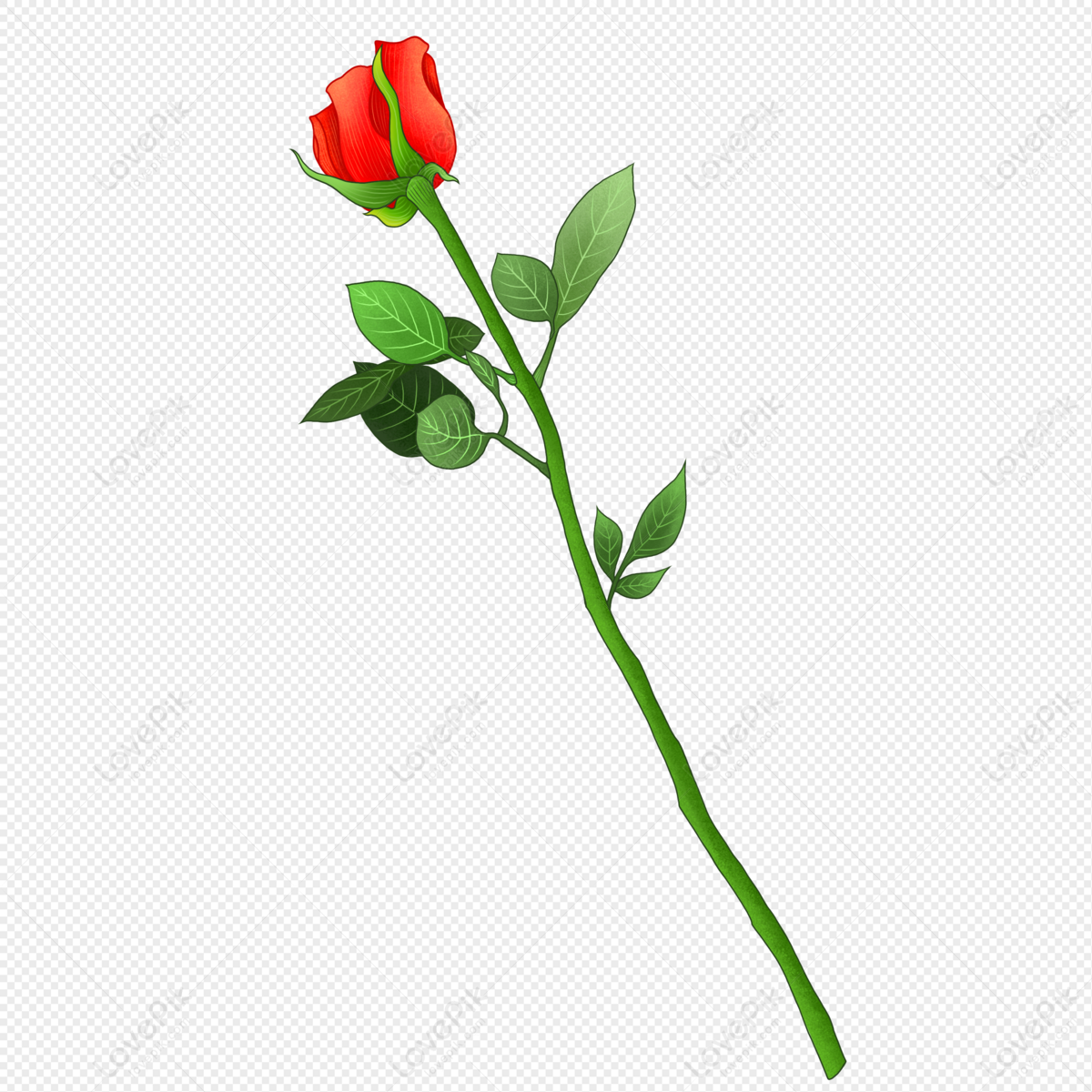 Red Cartoon Rose Flower PNG Image And Clipart Image For Free Download -  Lovepik | 401671548