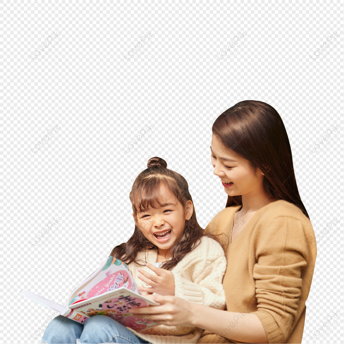 Мама с дочкой япония. Мама с дочкой на прозрачном фоне.