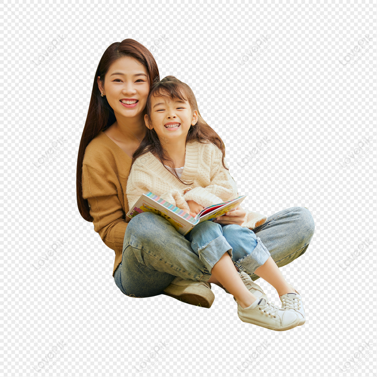 Warm Mother And Daughter Sit Down And Read PNG Transparent Background And  Clipart Image For Free Download - Lovepik | 401659650