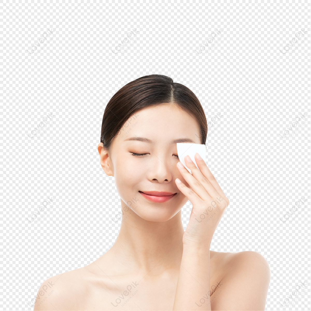 woman-using-cotton-pad-to-wipe-face-png-image-free-download-and-clipart