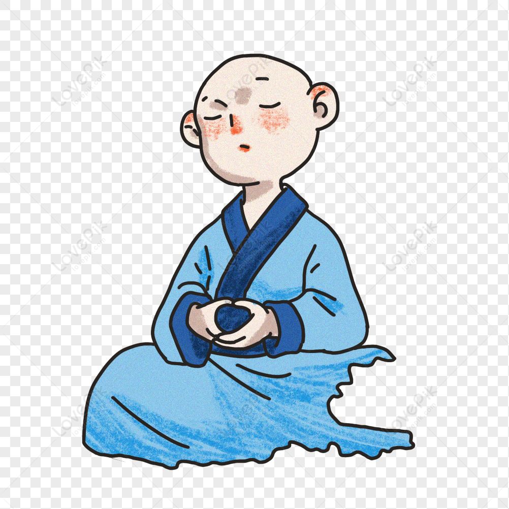 Young Monk Sitting Meditation PNG Transparent Background And Clipart Image  For Free Download - Lovepik | 401656310