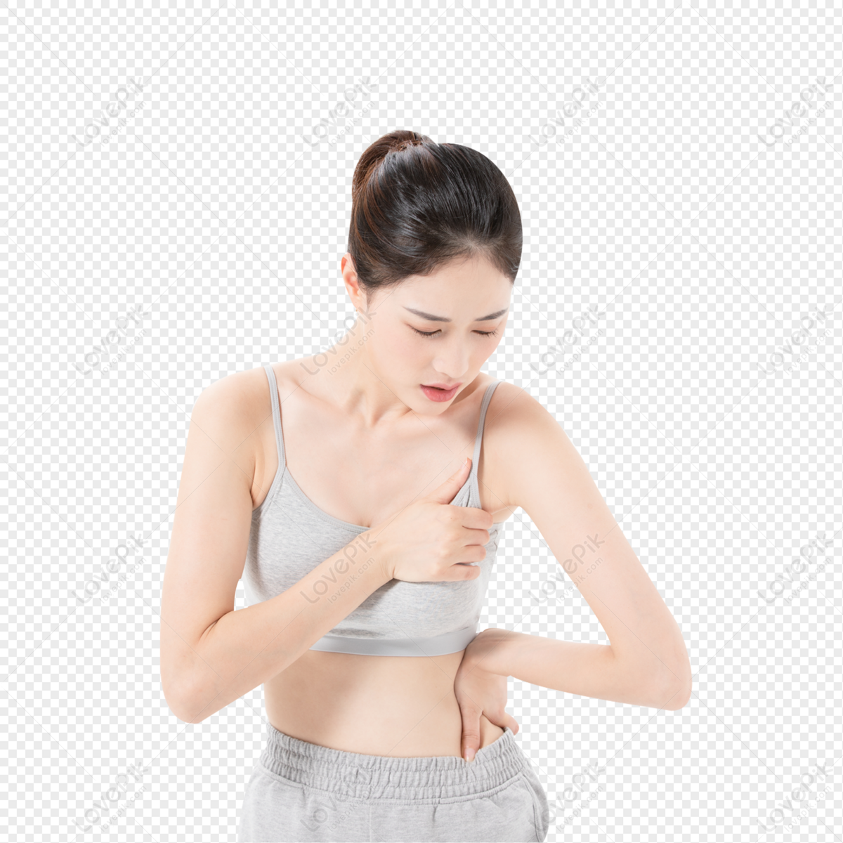 Young Woman Chest Pain, Young, Chest Pain, Material PNG White Transparent  And Clipart Image For Free Download - Lovepik