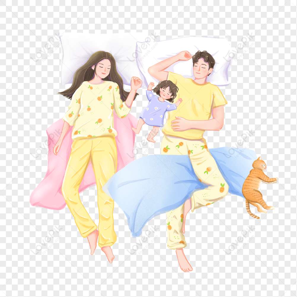 A Family Lying Down And Sleeping PNG Free Download And Clipart Image ...