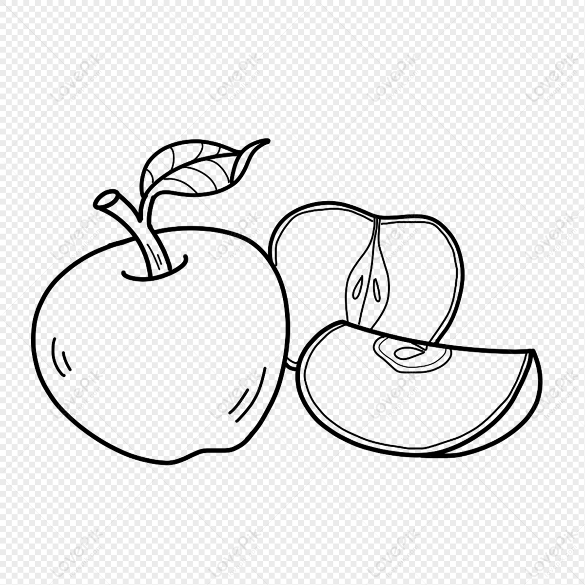 Line drawing cartoon doodle juicy bitten apple Vector Image