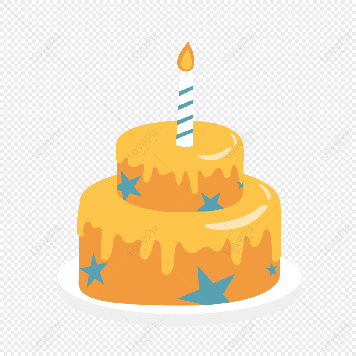 yellow birthday cake clipart