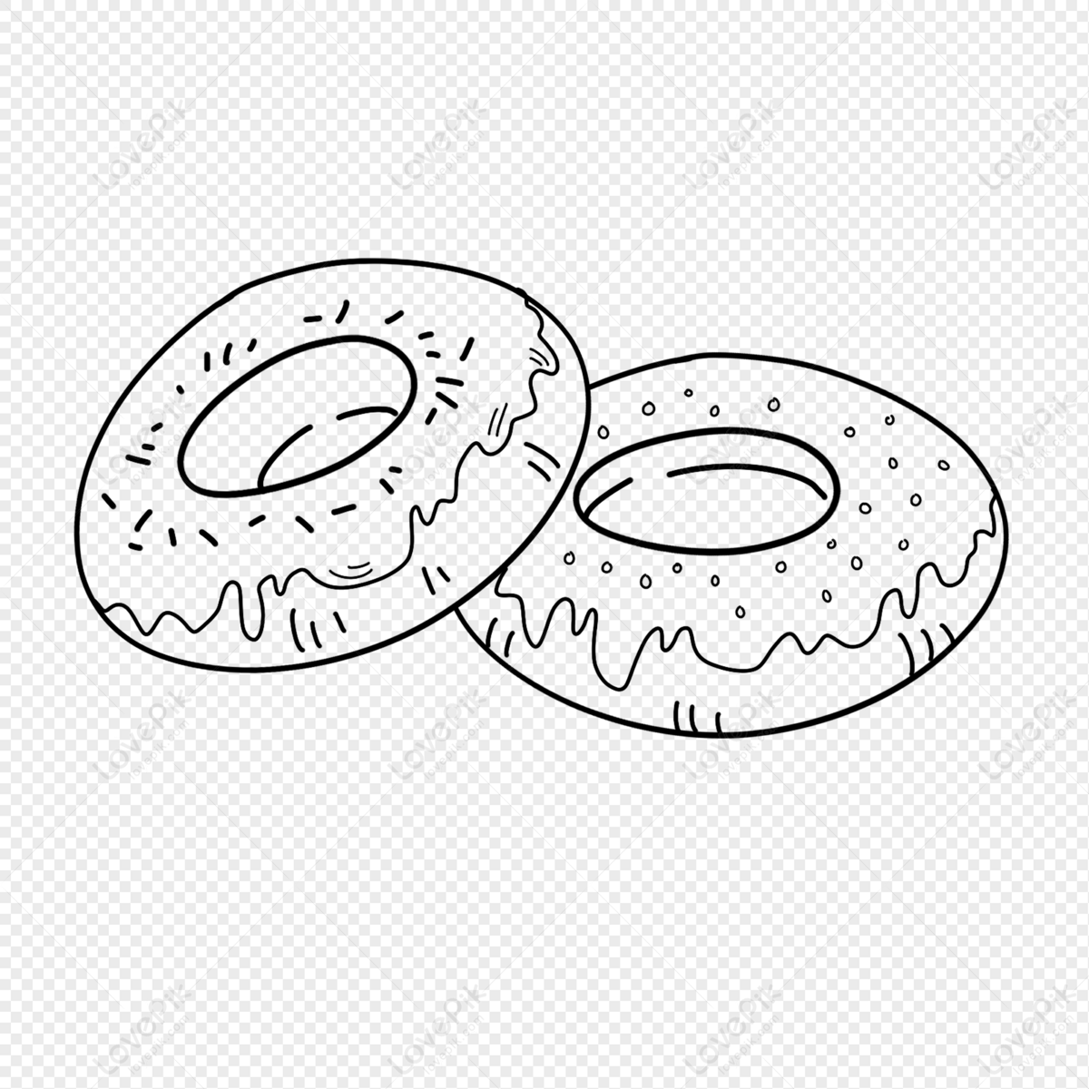 donut clip art black and white