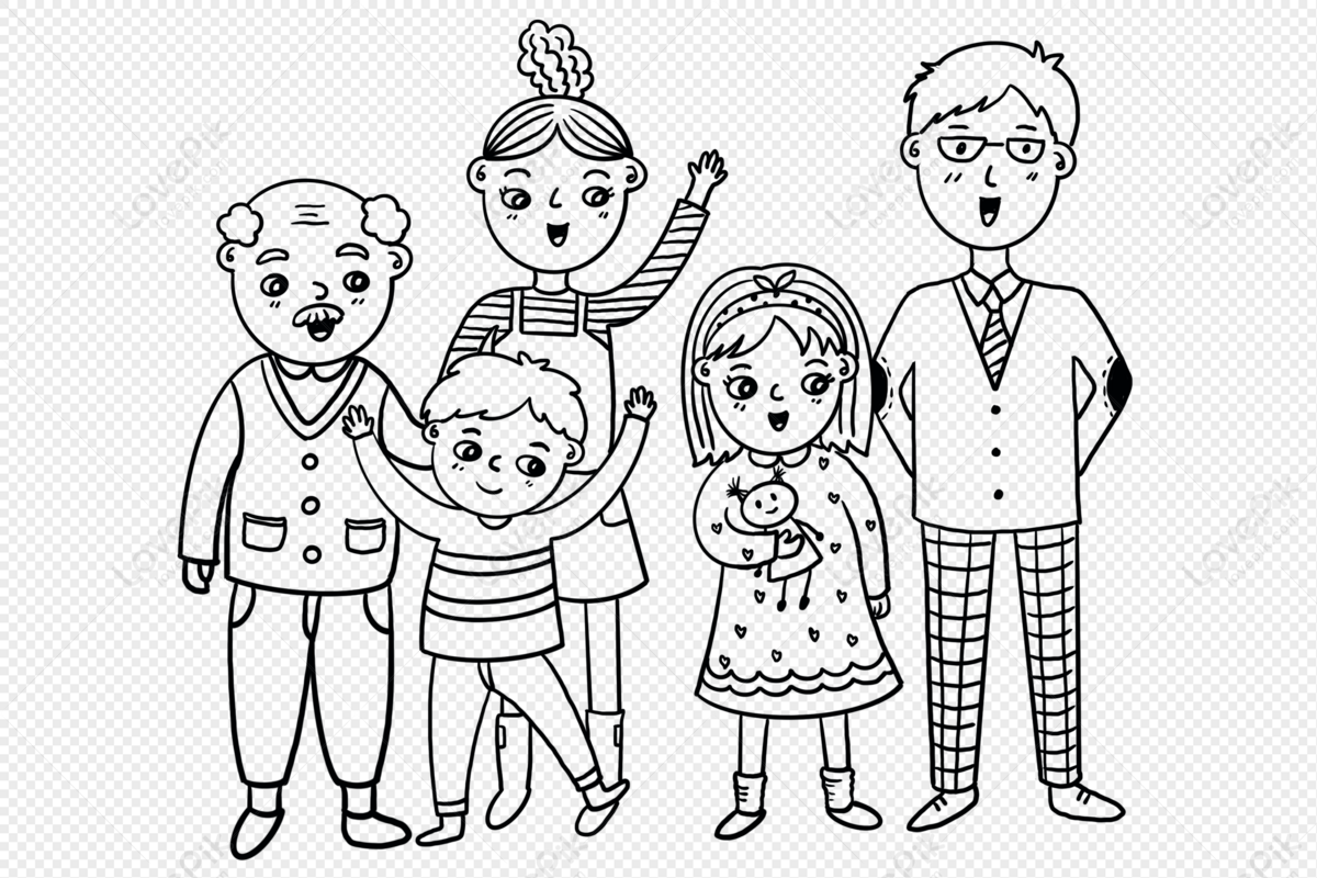 Family Illustration Clipart Hd PNG, Cute Family Hand Drawing Illustration,  Cute Family Drawing, Happy Family Illustration, International Day Of  Families PNG Image For Free Download