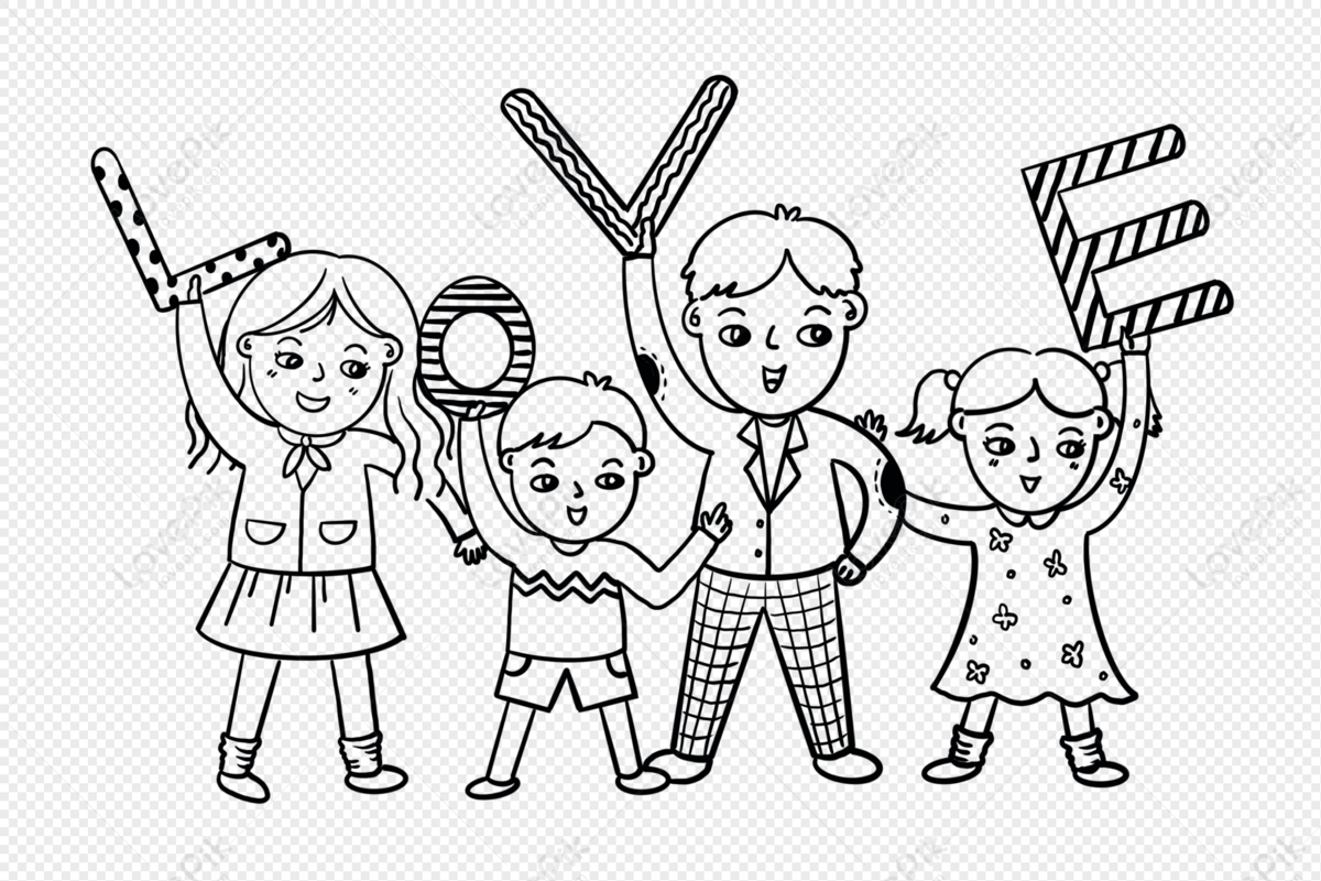 stick figure families coloring pages