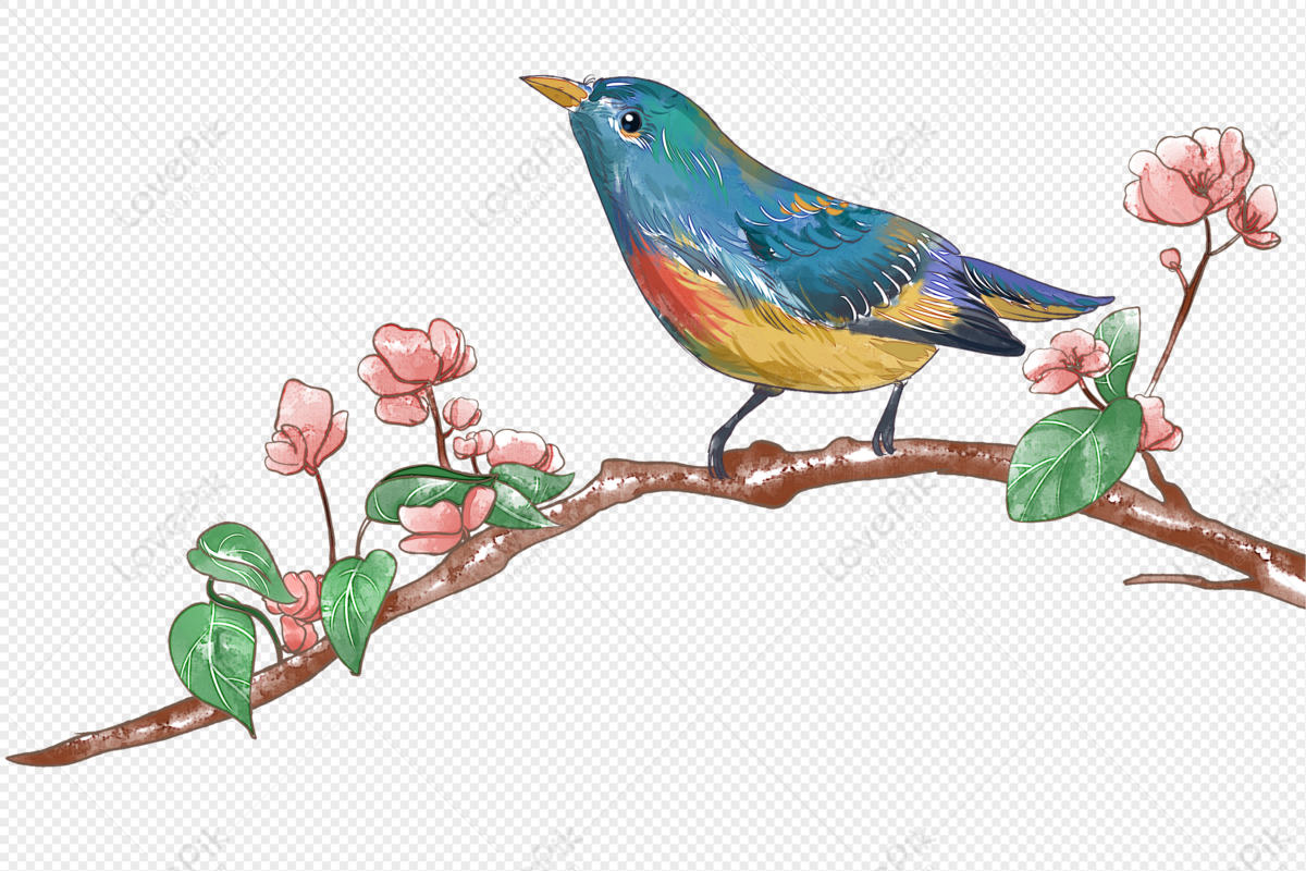 Meticulous Flowers And Birds, Flower Drawing, Flowers Drawing, Bird Drawing  PNG Transparent Clipart Image and PSD File for Free Download