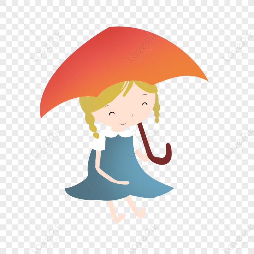 A Lovely Girl With An Umbrella PNG Hd Transparent Image And Clipart ...