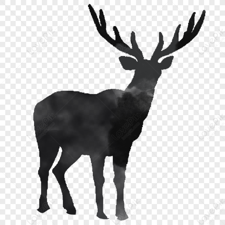 Deer, Black Deer, Black Silhouette, Deer Silhouette PNG Picture And ...