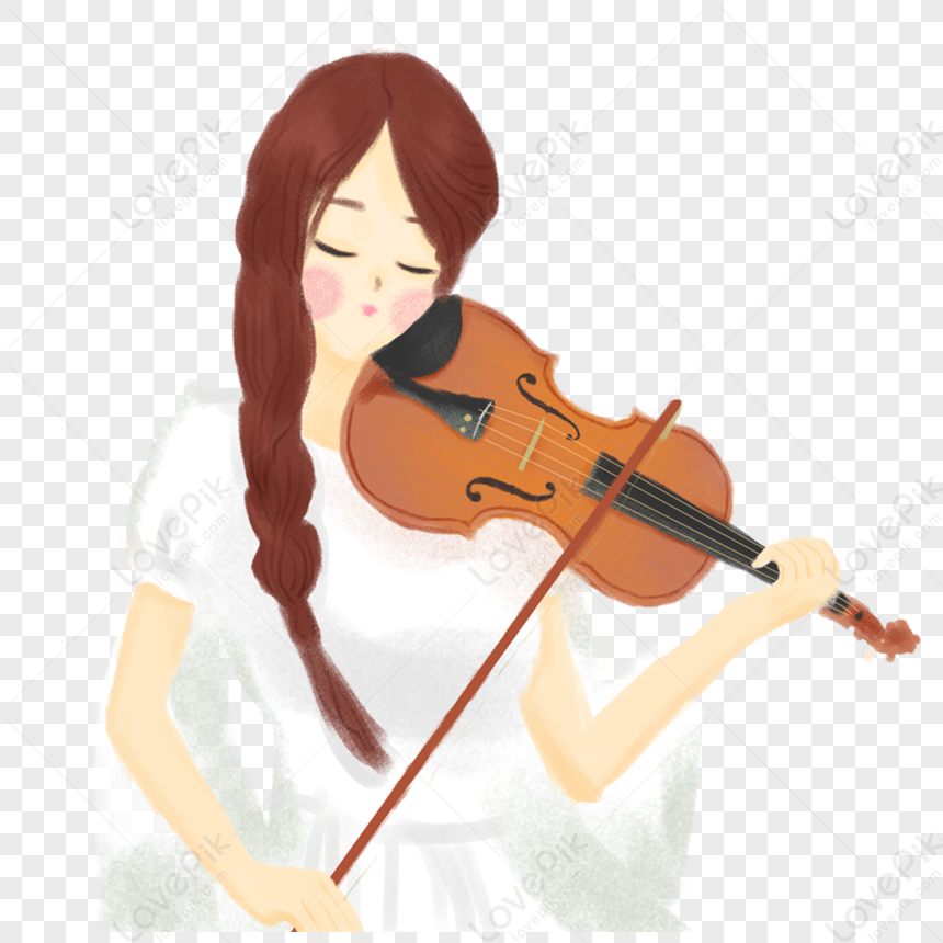 Violin Girl PNG White Transparent And Clipart Image For Free Download ...
