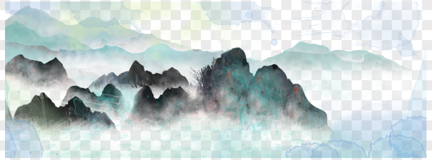 Chinese Wind And Ink Landscape Painting Png Transparent And Clipart 