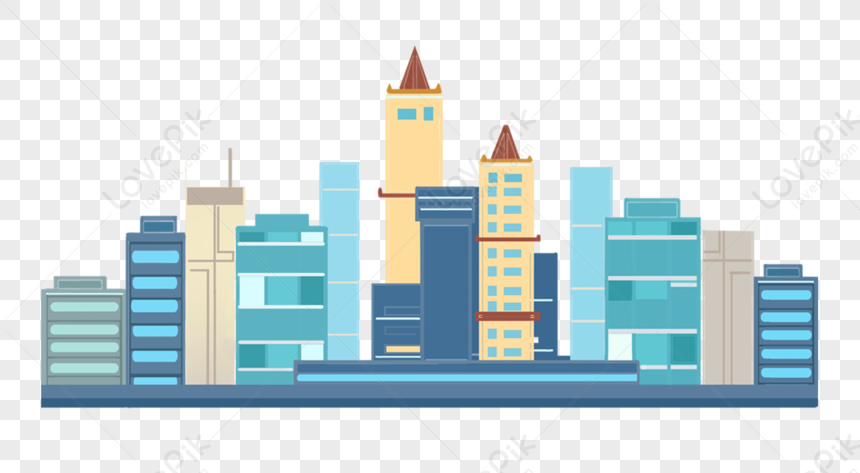 City Building, City Vector, Blue City, City Light PNG White Transparent ...