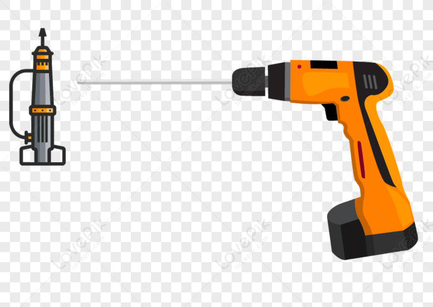 Electric Drill, Orange White, Orange Transparent, Electric Drill PNG ...