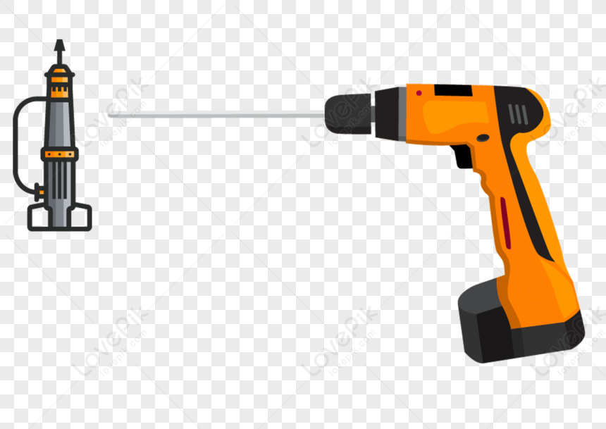 Electric Drill Orange White Orange Transparent Electric Drill Png Picture And Clipart Image