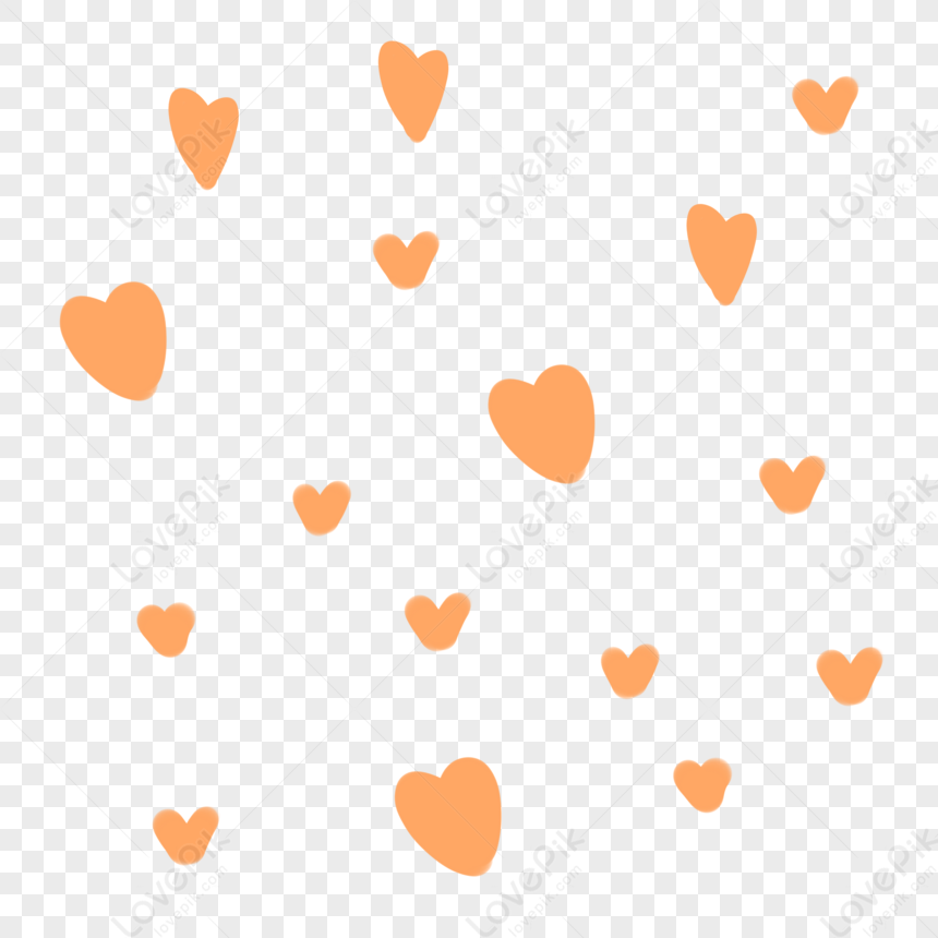 Heart, Hearts Vector, Orange Transparent, Kawaii Orange PNG Picture And ...