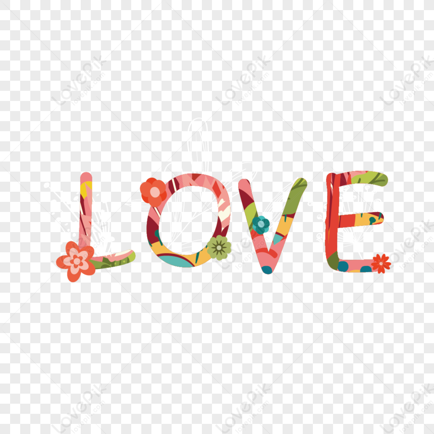 Love, Flowers Red, Cartoon Colorful, Colorful Vector PNG Picture And ...