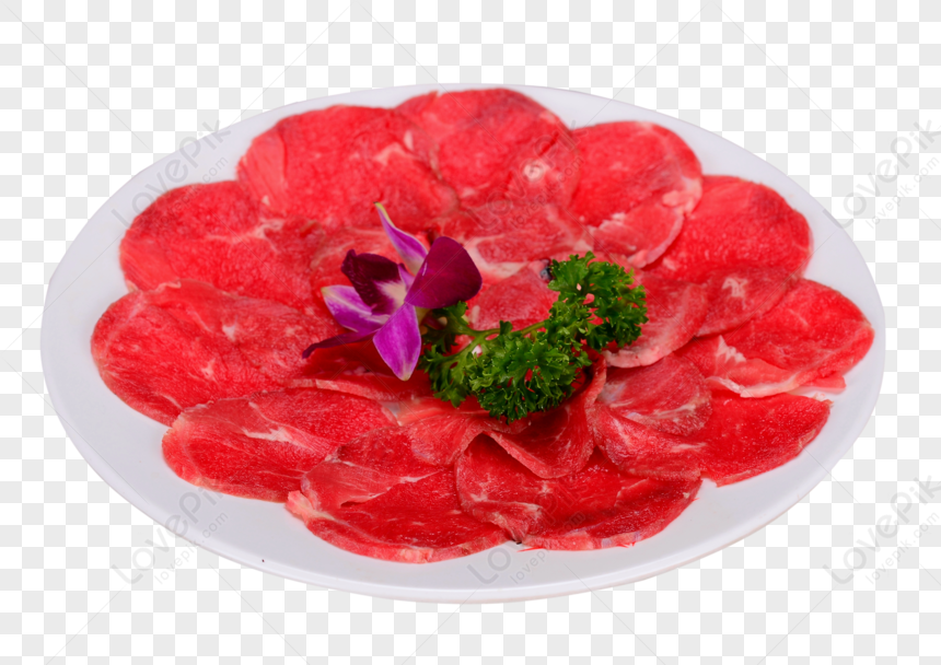 Mutton, Flower Plate, Meat Plate, Pink Red PNG Transparent Background ...