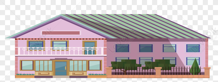 Purple Building, Pink Vector, Brown Light, House Light PNG Transparent