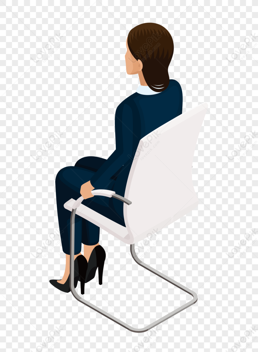 Business Women Sit On Chairs., Sitting Woman, White Woman, Chair ...