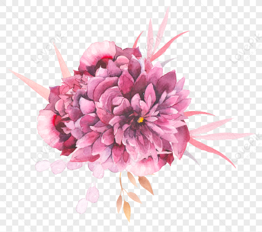 Decoración De Flores Pintadas A Mano PNG Imágenes Gratis - Lovepik