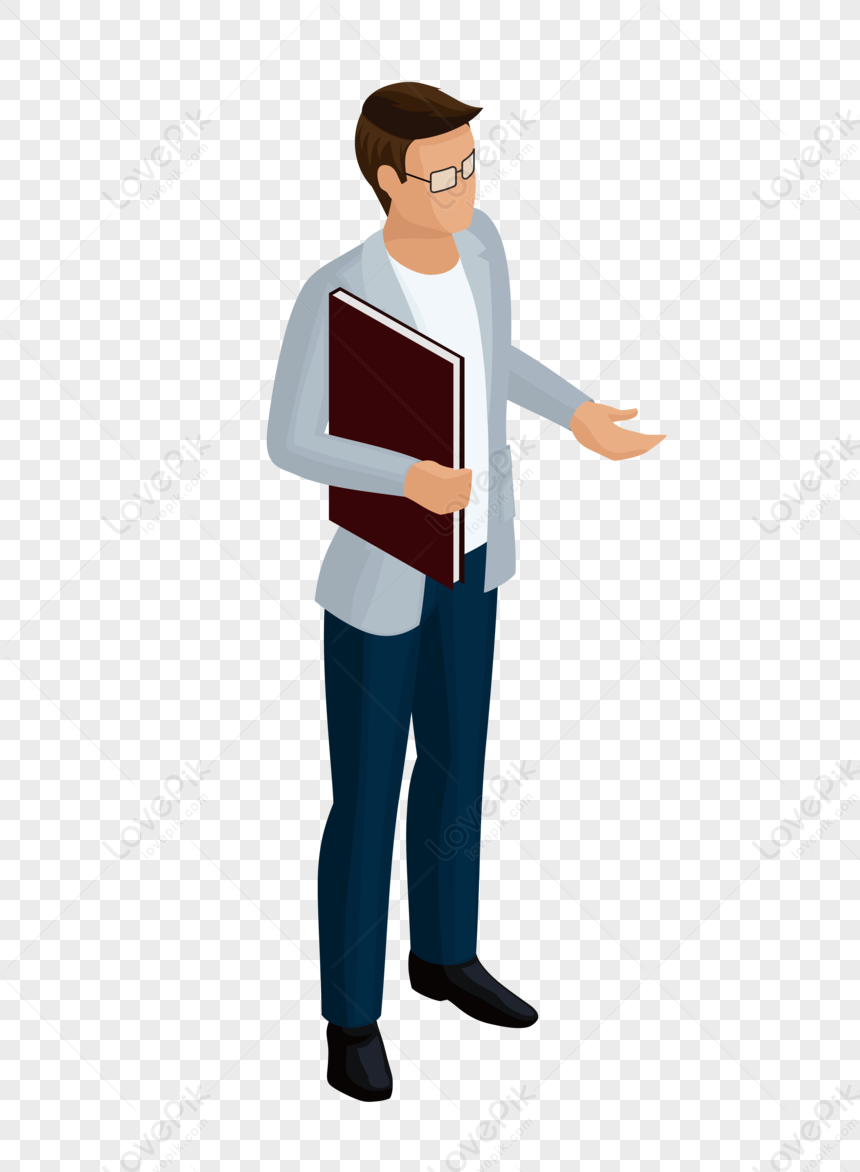 Office Staff Illustration Png, Isometric Man, Man Standing, PNG PNG Hd ...