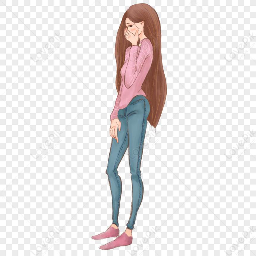 Delicate Cartoon Girl Illustration Png PNG Free Download And Clipart ...