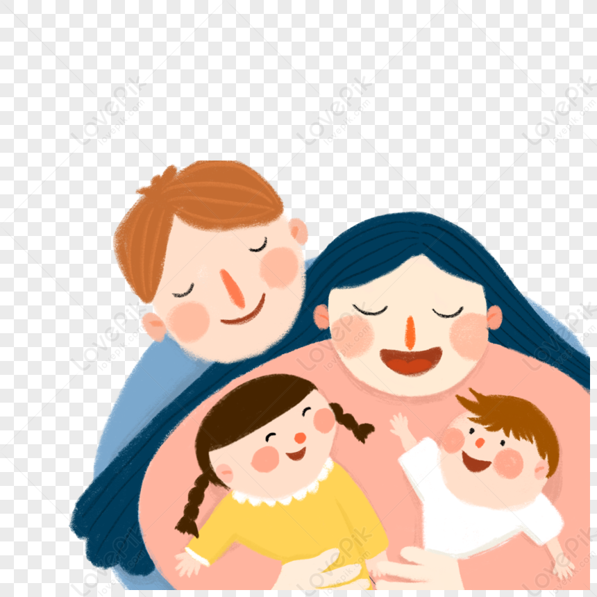 Hand Painted Four Families PNG Hd Transparent Image And Clipart Image ...