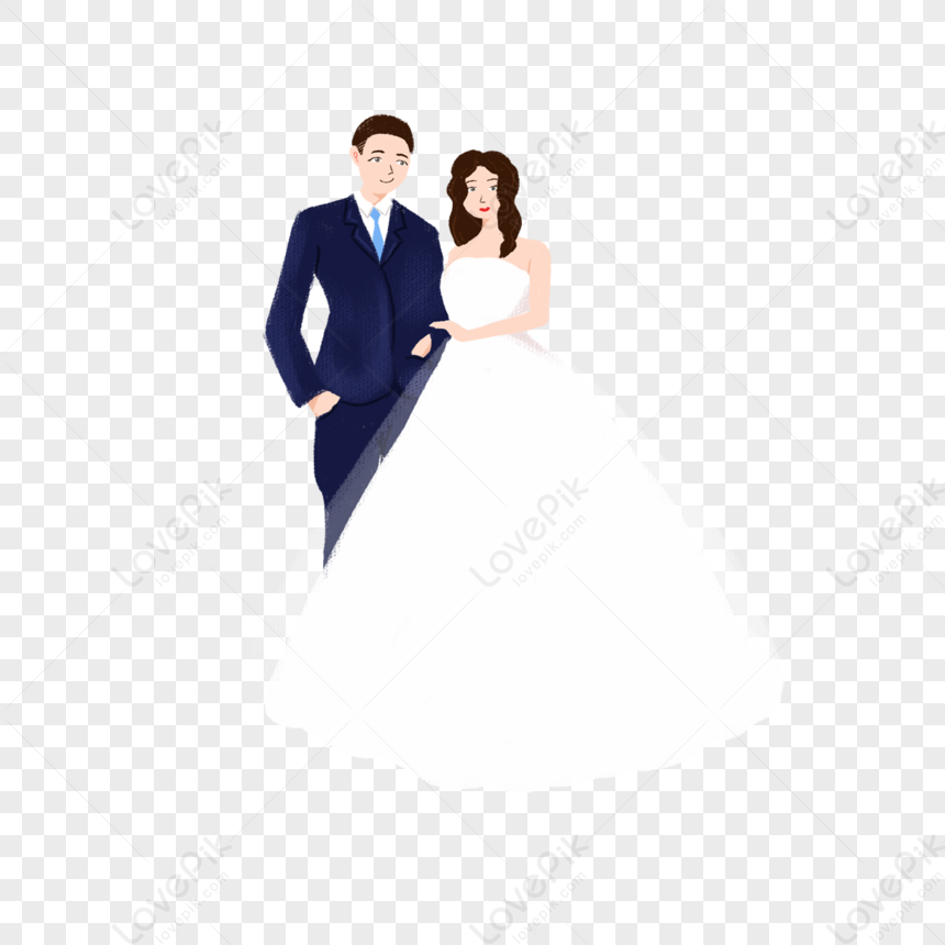 Hand Painted Wedding Couple PNG Picture And Clipart Image For Free Download  - Lovepik | 400493225