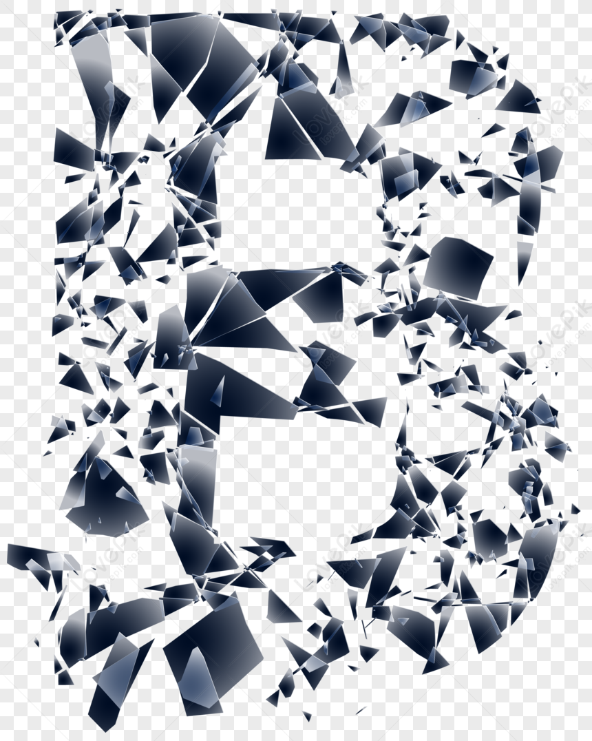 Letter, Broken Glass, Glass Letters, Black Glass PNG Transparent ...