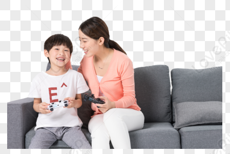 family playing video games png