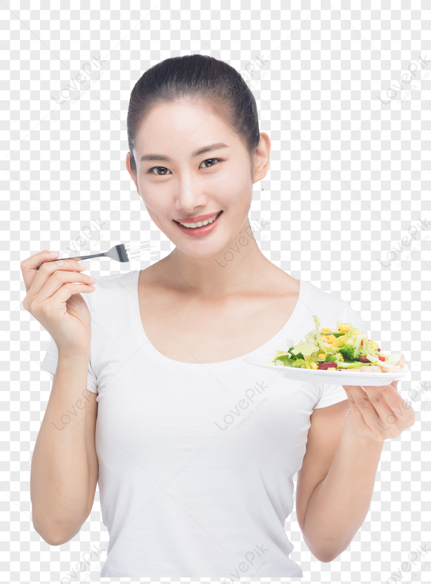 Beauty Diet Healthy Diet, Asian Young, Eating Salad, Eating Woman Free ...