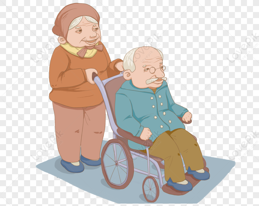 Дедушка и бабушка в инвалидной коляске изображение_Фото номер 400709023_PNGФормат изображения_ru.lovepik.com