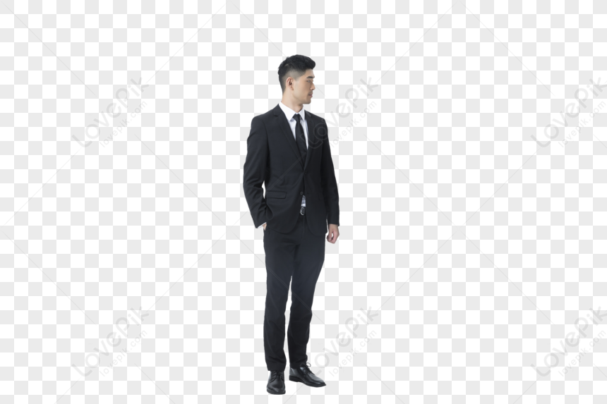 Handsome and smart businessman in black suit isolated on white background.  Copy Space 11787598 PNG