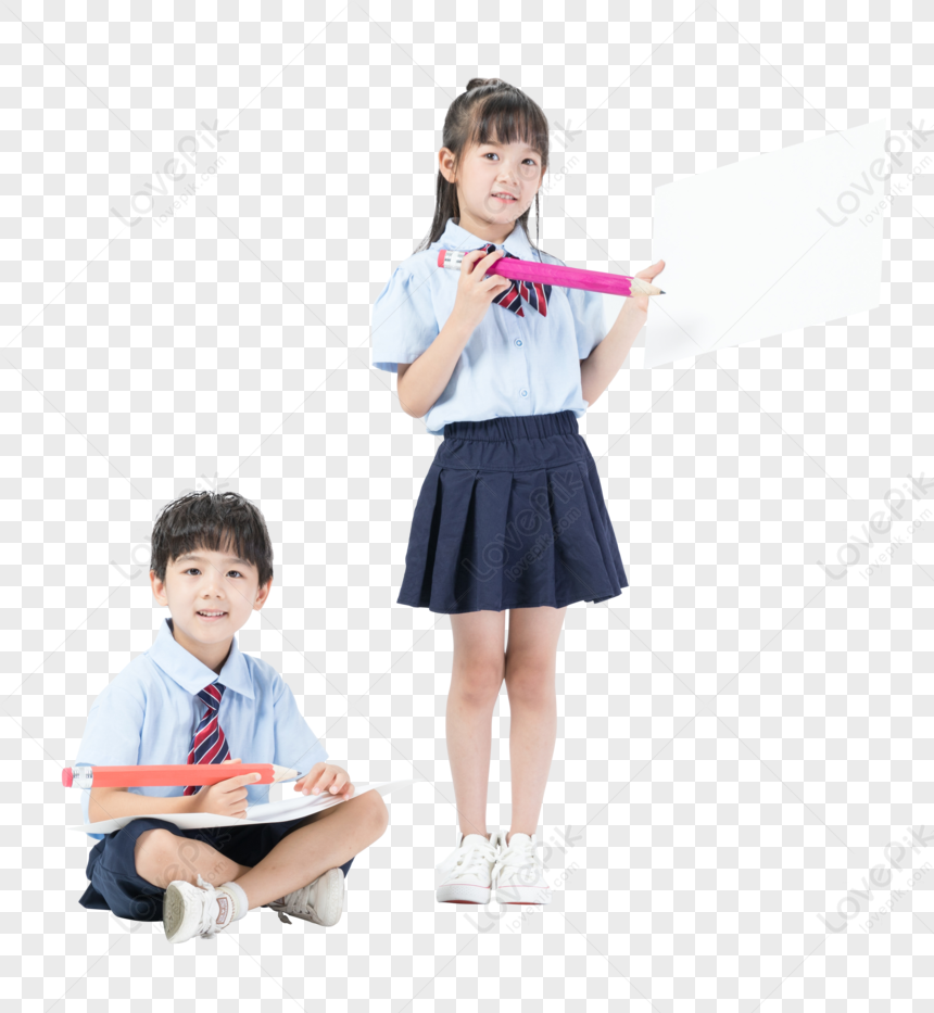 Two Children Learn To Draw Together Png Transparent Image And Clipart 