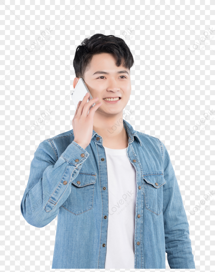 Young Men With Hand Held Mobile Phones Png Hd Transparent Image And 