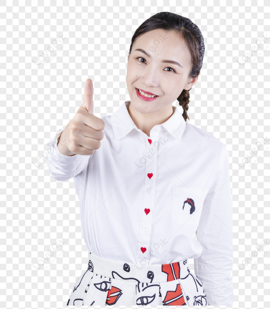 Gambar Wanita Bisnis Senang Memegang Jempol Png Unduh Gratis Lovepik