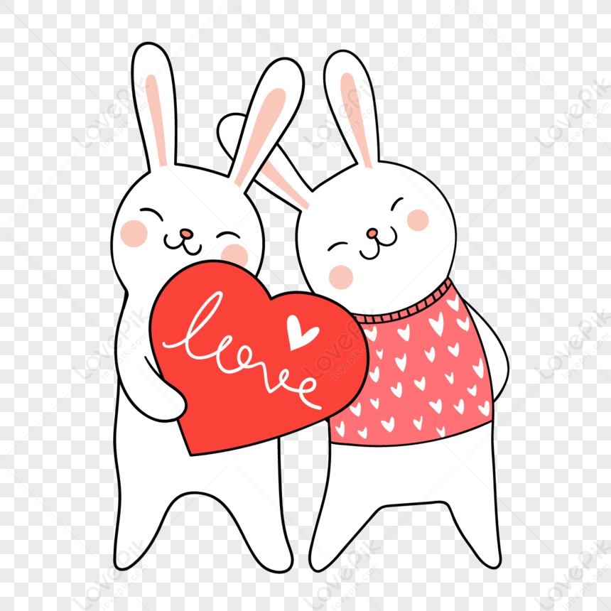 Lovely Creative Rabbit Love Holiday PNG Hd Transparent Image And ...