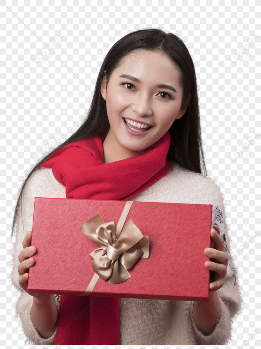 New Years Women Holding Gift Boxes PNG Image And Clipart Image For Free ...