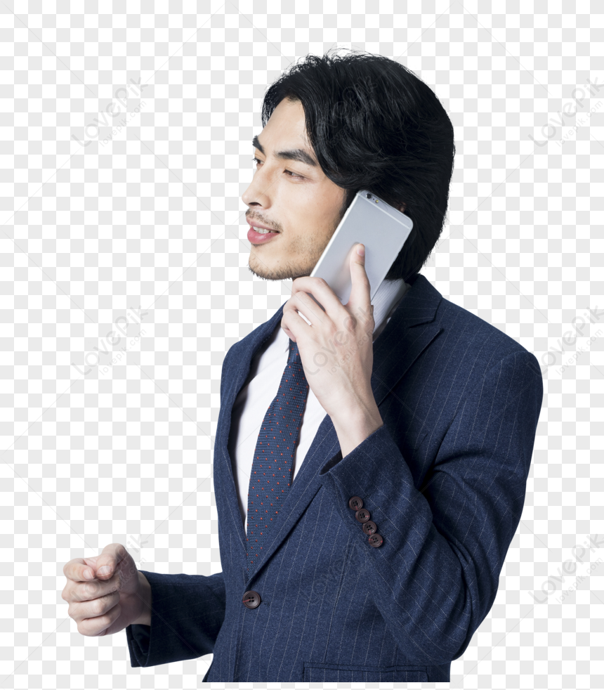 Telephone Conversation, Phone Talking, Businessman Phone, Gray Suit Png 