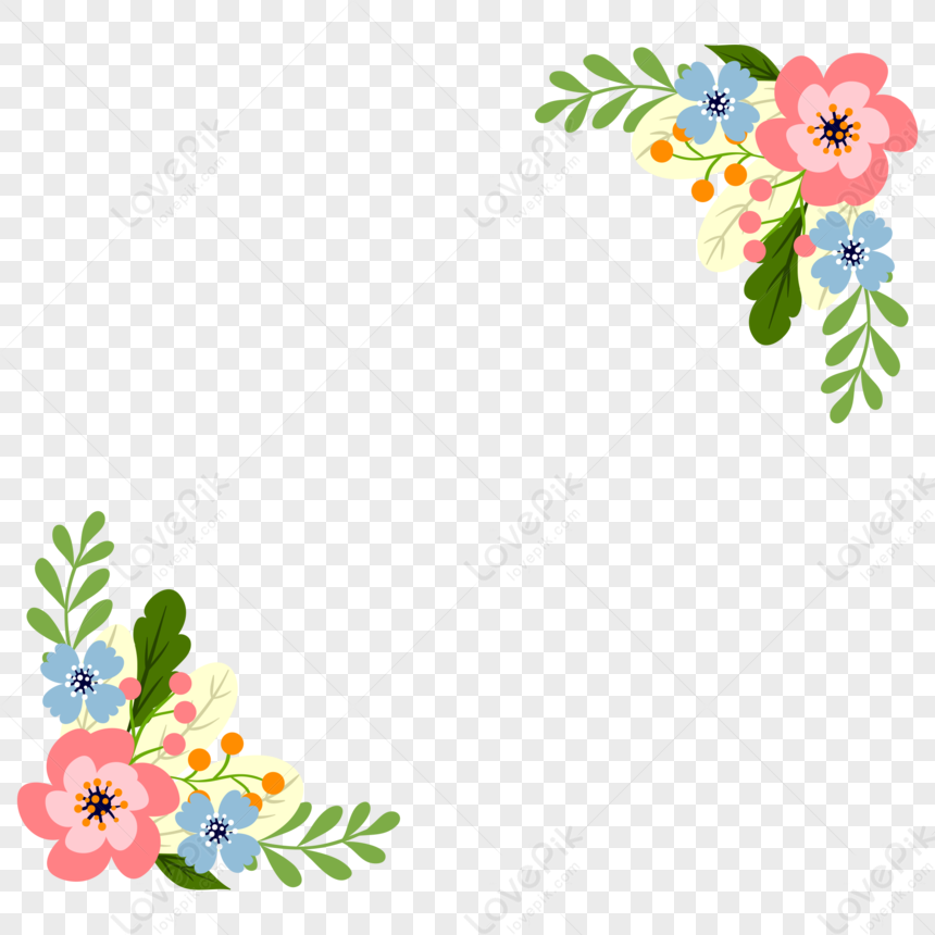 Flower Border, Cute Frame, Colorful Floral, Cute Floral PNG Transparent ...